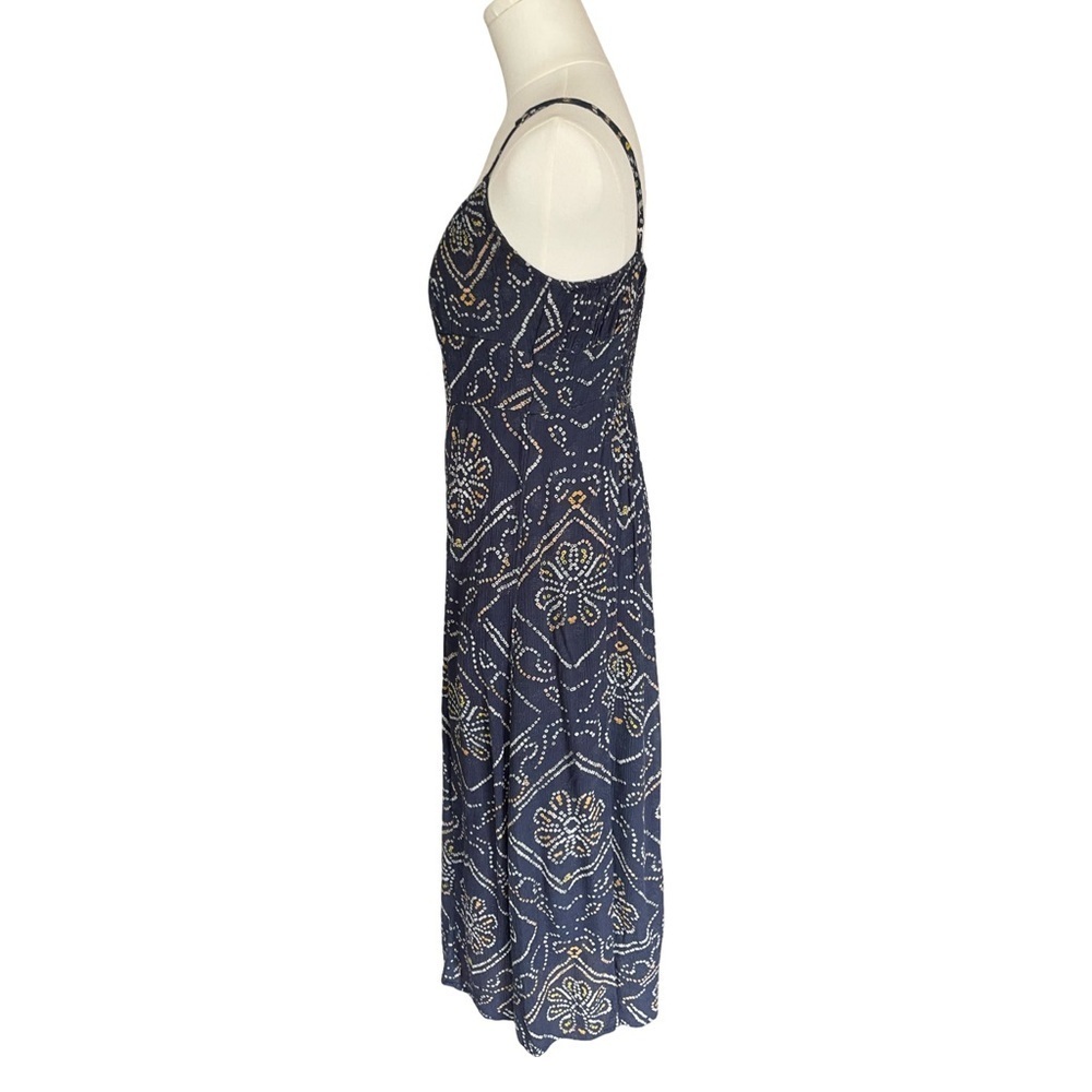 Urban Outfitters UO Kamaryn Tie Front Navy Blue Midi Dress Women’s Medium - Picture 10 of 15